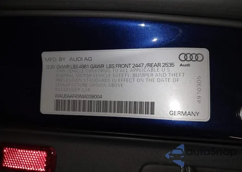 2021 Audi A4 Premium Plus 45 Tfsi S Line Quattro S Tronic z USA, uszkodzony, nr VIN WAUEAAF49MA038004